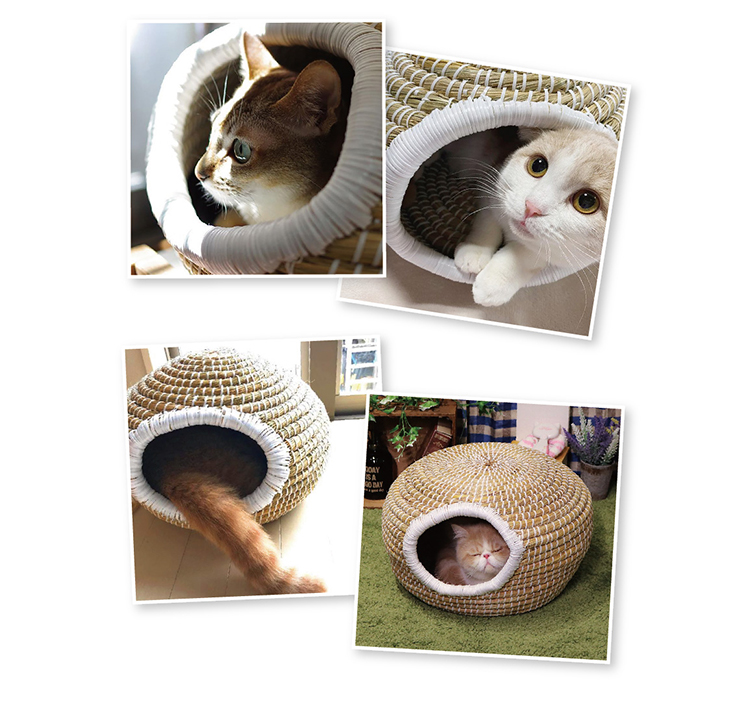 【日本CattyMan】猫用編みドーム型寝巣(リトルレッドフラワーラベル) - 寝具 - その他の素材